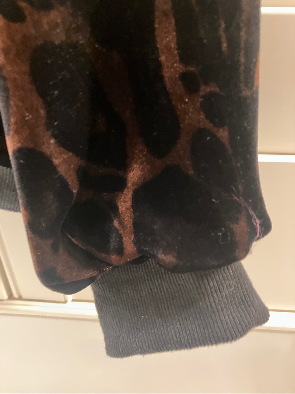 Johnny Was Leopard Velvet Bomber Jacket - Brown/Black - Picture 4 of 10
